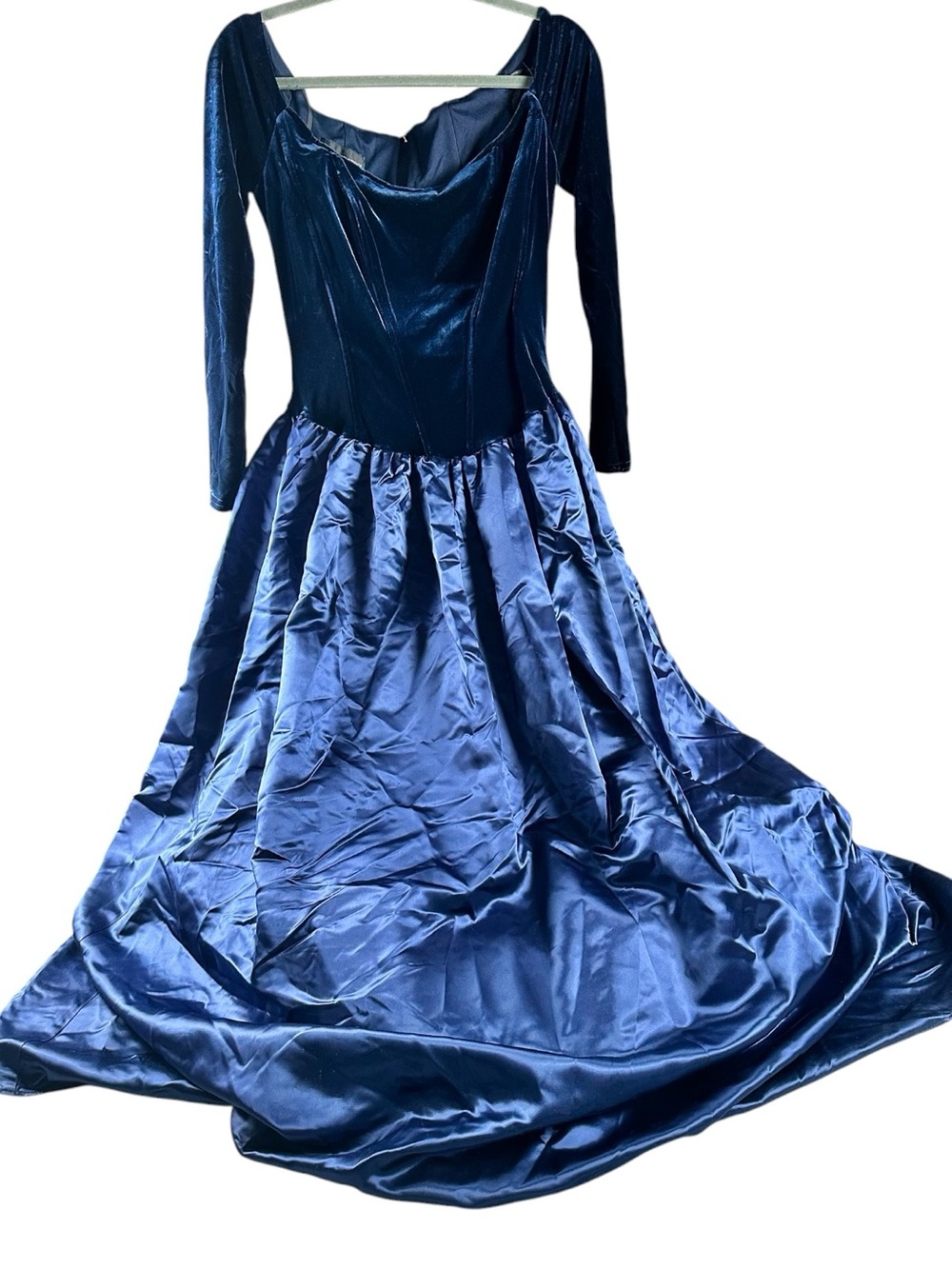 Vintage Scott McClintock Blue Velvet Gown 12 Gothic Witchy Halloween Costume - Picture 4 of 16